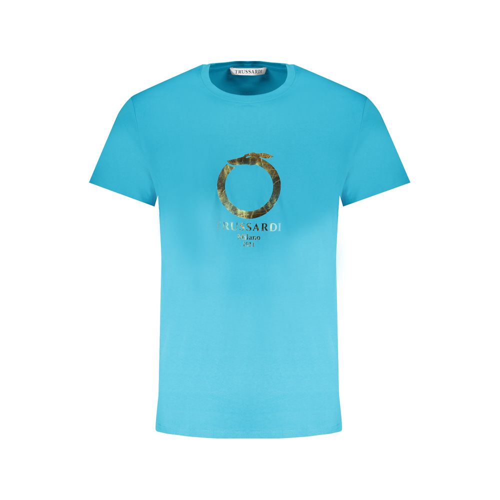 Trussardi Light Blue Cotton Men TShirt Trussardi