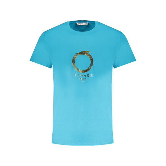 Trussardi Light Blue Cotton Men TShirt Trussardi
