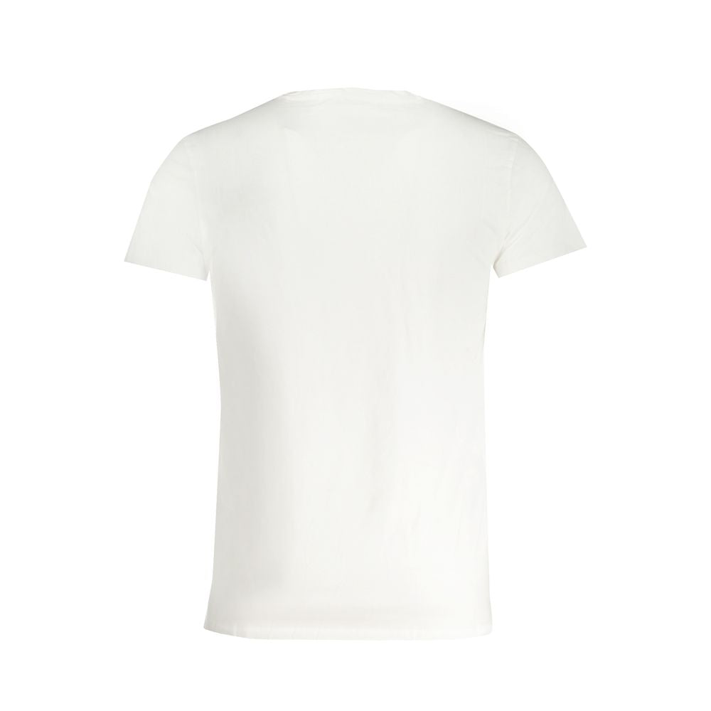 White cotton men's T-shirt by Trussardi, featuring a classic fit and short sleeves.