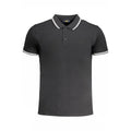 Black Cavalli Class Nero cotton men's polo shirt with a classic collar and short sleeves, displayed on a plain background.