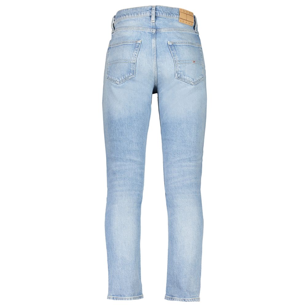 Tommy Hilfiger Azzurro cotton men's jeans, classic blue denim with front pockets and belt loops, casual fit and stylish design.