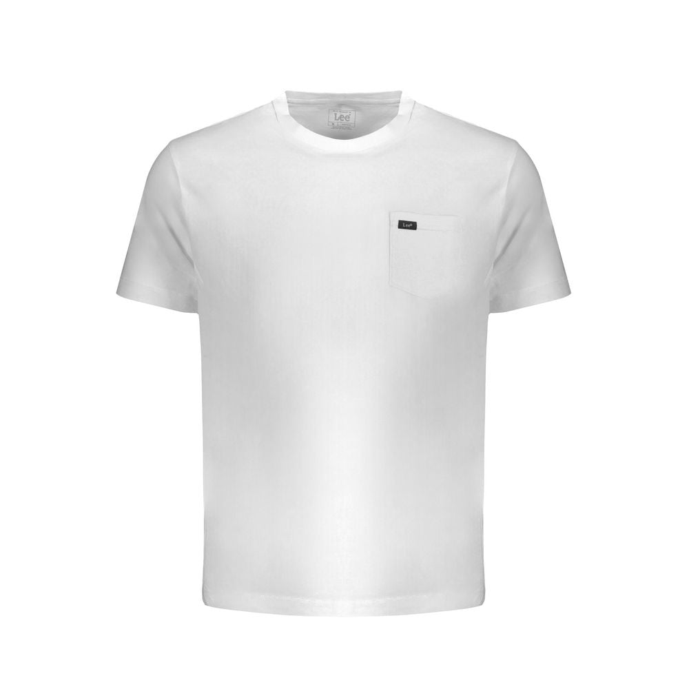 Lee Bianco cotton men's T-shirt shown in white, featuring a classic crew neck and short sleeves.