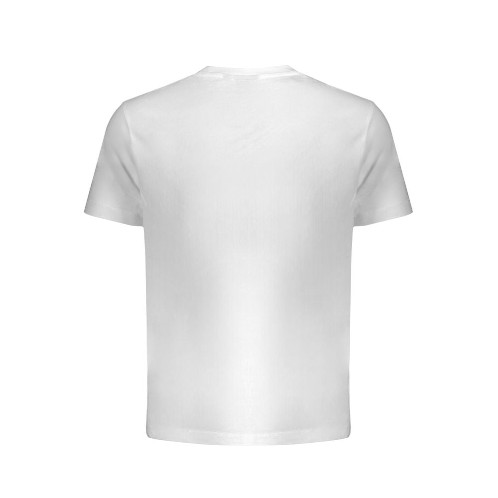 Lee Bianco cotton men's T-shirt, plain white short-sleeve crew neck shirt, casual clothing for men.
