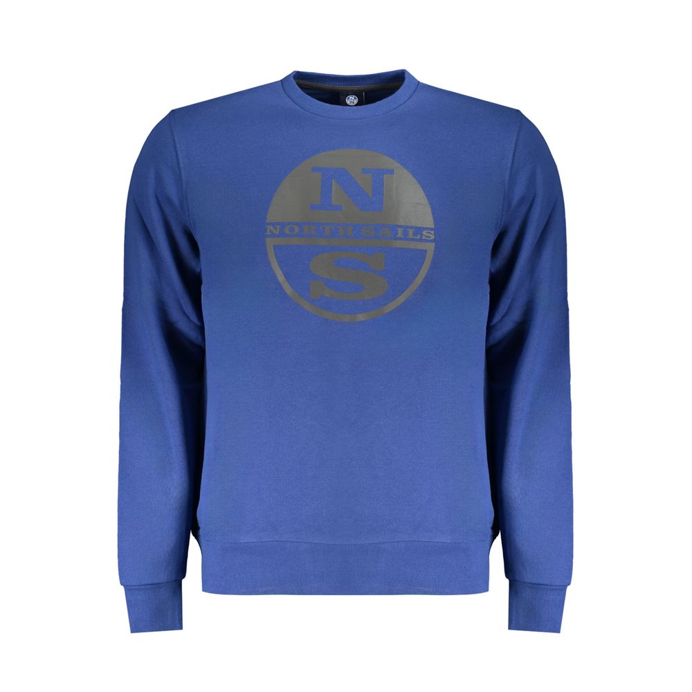 Blue cotton men's sweater by North Sails, featuring a classic knit design and crew neckline.