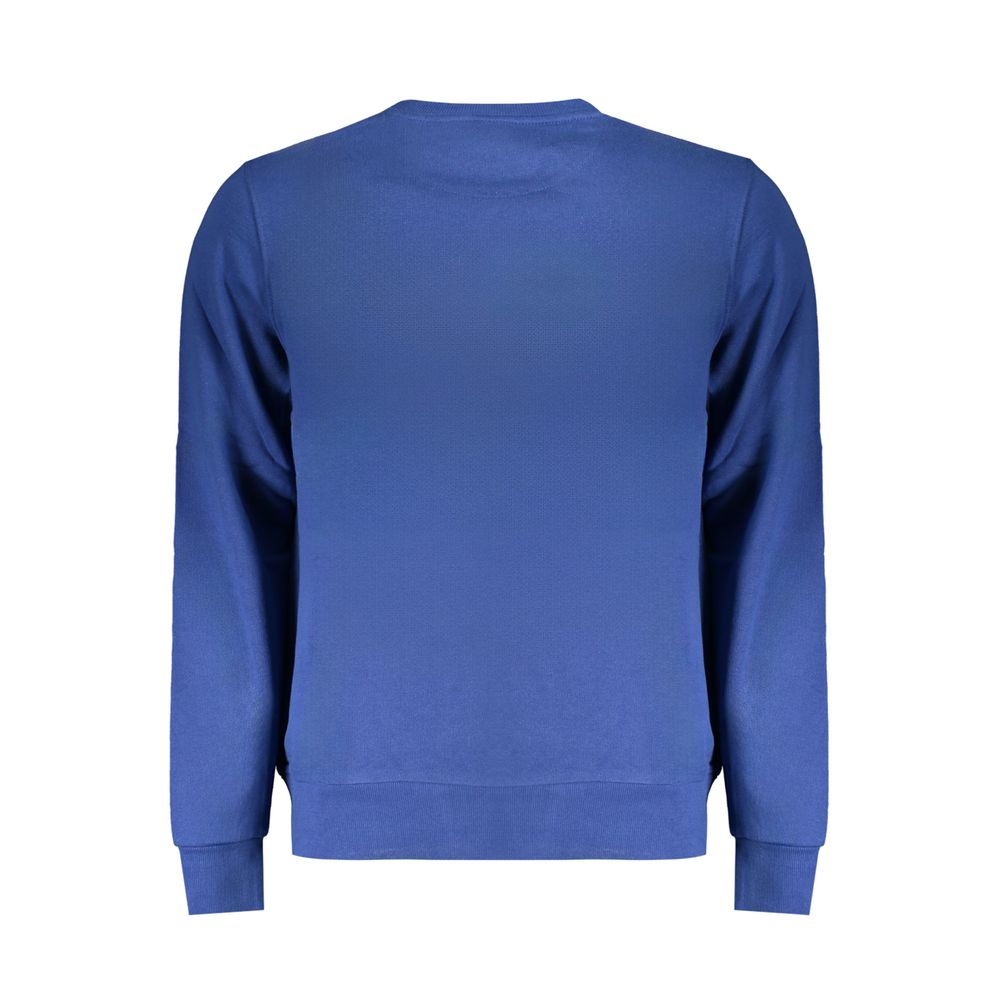Blue cotton men's sweater by North Sails featuring a classic knit design and ribbed cuffs and hem.