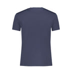 Timberland men's slim-fit T-shirt in blue cotton, showcasing a casual crew neck and comfortable fit.