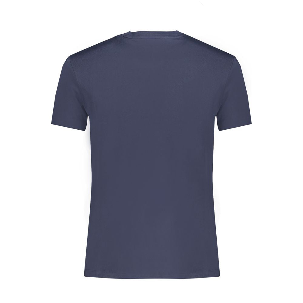 Timberland men's slim-fit T-shirt in blue cotton, showcasing a casual crew neck and comfortable fit.
