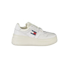 Tommy Hilfiger Bianco leather women's sneaker with white design and sporty laces, stylish casual footwear.