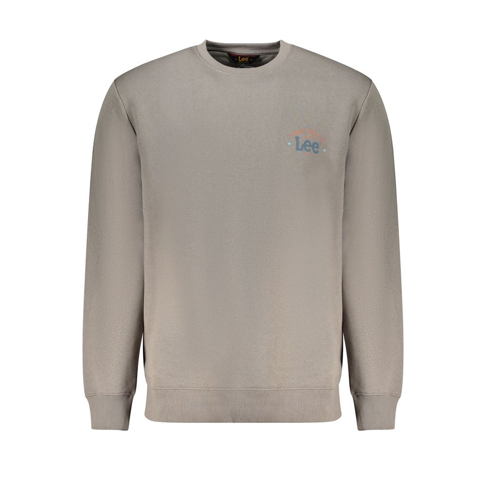 Lee Grigio cotton men's sweatshirt featuring a relaxed fit and ribbed cuffs, ideal for casual wear.