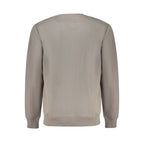Lee Grigio cotton men's sweatshirt displayed on a hanger, featuring a classic crewneck design and long sleeves.