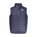 North Sails Blu Poliammide men's vest displayed, lightweight and waterproof with a sleek design for outdoor activities.