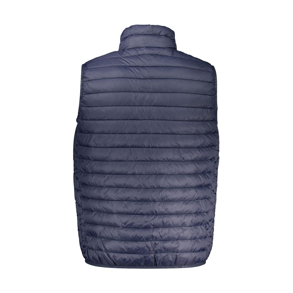North Sails Blu Poliammide men's vest, lightweight navy blue sailing vest with front zipper and adjustable straps, outdoor apparel.
