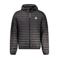 North Sails Nero Poliammide men's jacket hanging on a rack, showcasing the lightweight, navy blue waterproof outerwear.