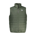 North Sails Verde Poliammide men's vest displayed on a hanger, featuring a lightweight, breathable design in green fabric.