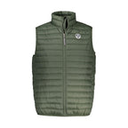 North Sails Verde Poliammide men's vest displayed on a hanger, featuring a lightweight, breathable design in green fabric.