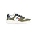Tommy Hilfiger Verde leather men's sneaker with white accents and classic design, featuring laces and a sporty sole.