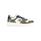 Tommy Hilfiger Verde leather men's sneaker with white accents and classic design, featuring laces and a sporty sole.