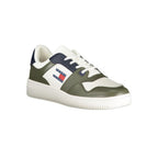 Tommy Hilfiger Verde leather men's sneaker with white sole and classic design, casual footwear for everyday wear.
