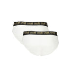 Cavalli Class Bianco cotton men's undergarment, comfortable underwear with waistband, featuring Cavalli Class branding.