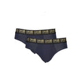 Blue cotton men's briefs by Cavalli Class, featuring a comfortable fit and classic design with branded waistband.