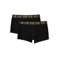 Black cotton men's boxer underwear pair from Cavalli Class, featuring a comfortable fit and classic design.
