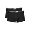 Black cotton men's boxer briefs by Cavalli Class, featuring comfortable fit and sleek design.