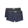 Blue cotton men's boxer briefs by Cavalli Class with a comfortable waistband and sleek design.