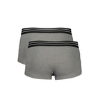 Gray Cavalli Class cotton men's boxer underwear with elastic waistband and logo detail, comfortable and stylish for everyday wear.