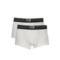 White cotton men's boxer briefs by Cavalli Class, featuring a comfortable fit and branded waistband in a close-up view.