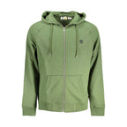 Timberland Verde cotton men's sweatshirt in green with crewneck and long sleeves, casual and comfortable apparel.