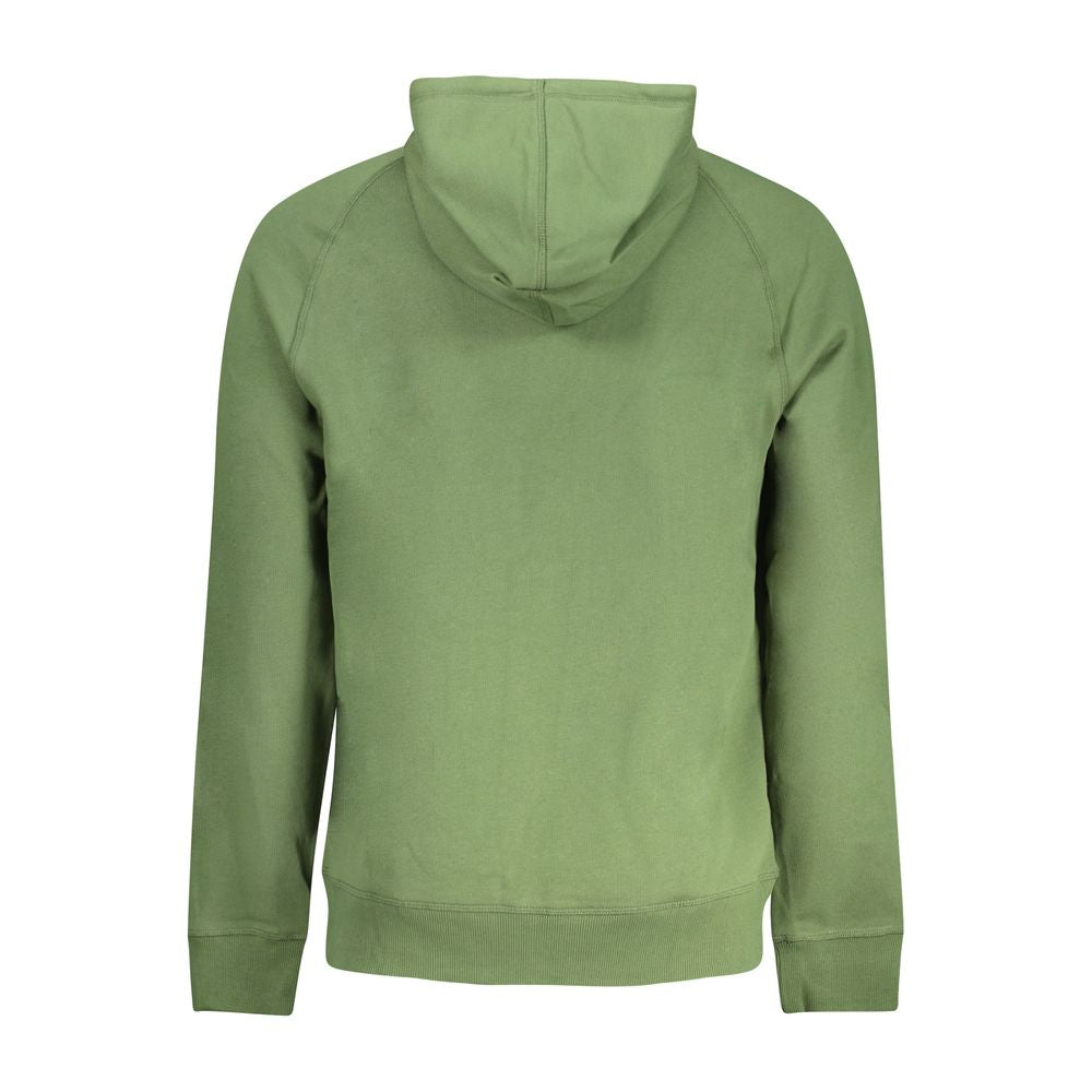 Timberland Verde cotton men's sweatshirt in green with ribbed cuffs and crew neck, casual and comfortable for everyday wear.