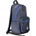 North Sails Blu polyester men's backpack with adjustable straps and multiple compartments, ideal for daily use and travel.