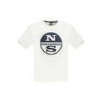 White North Sails men's cotton T-shirt with crew neck and short sleeves, displayed flat on a plain background.