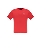 North Sails Rosso cotton men's T-shirt featuring a crew neck and short sleeves, in a vibrant red color.
