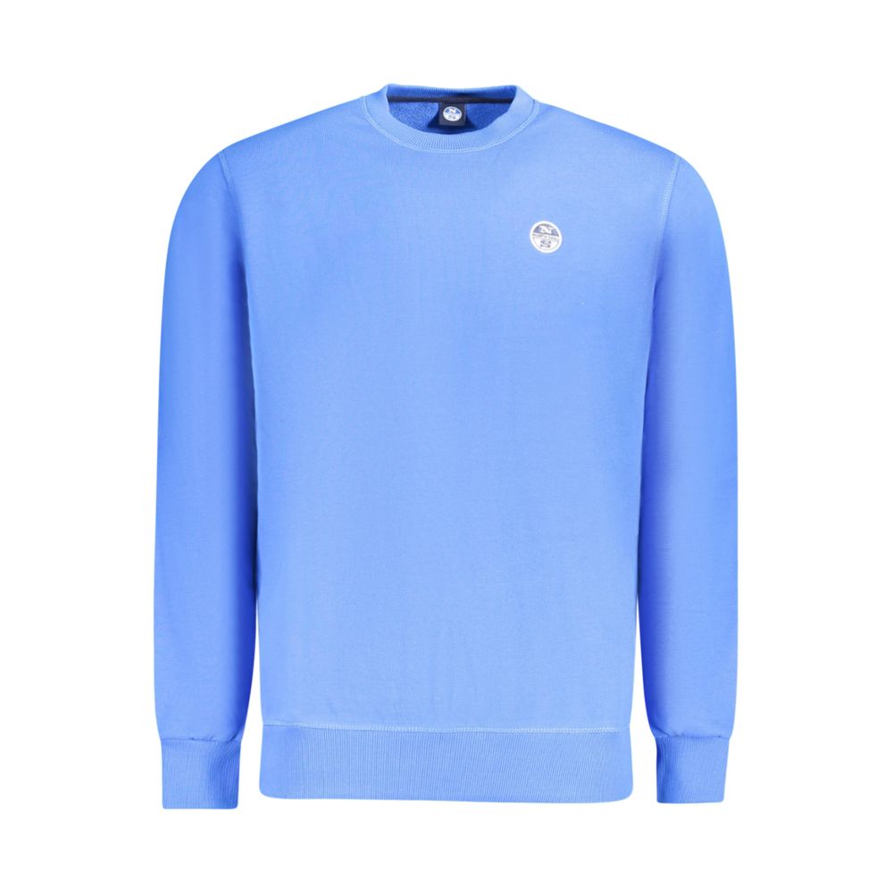 Blue North Sails men's cotton sweatshirt with a crew neck and long sleeves, featuring subtle branding details.