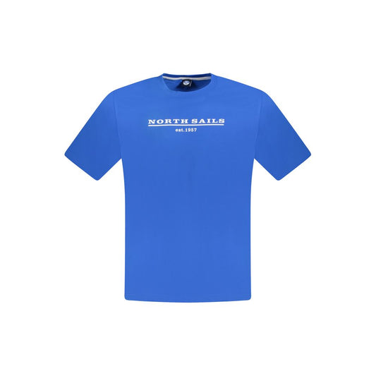 North Sails Blue Cotton Men T-Shirt North Sails