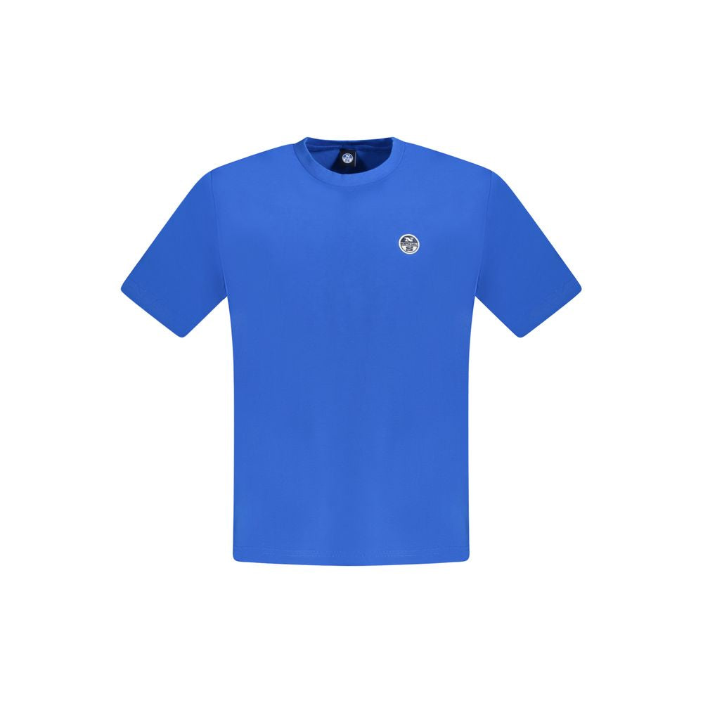 Blue cotton men's T-shirt by North Sails, featuring a classic crew neck and relaxed fit, shown on a plain background.