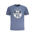 Blue cotton men's T-shirt by North Sails with a classic fit and logo detail, shown on a plain background.