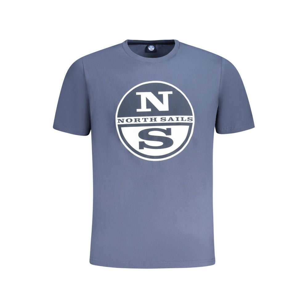 Blue cotton men's T-shirt by North Sails with a classic fit and logo detail, shown on a plain background.