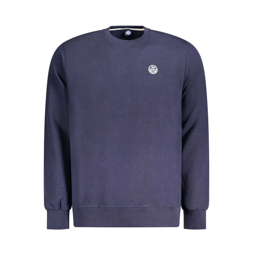 Navy cotton men's sweatshirt by North Sails with a crew neck and long sleeves, displayed on a plain background.