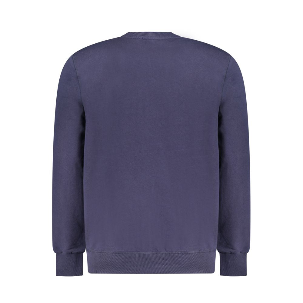 North Sails navy cotton men's sweatshirt with crewneck and long sleeves, featuring a minimalist design.