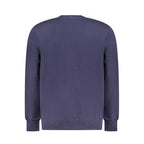 North Sails navy cotton men's sweatshirt with crewneck and long sleeves, featuring a minimalist design.