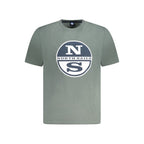 North Sails Verde cotton men's T-shirt shown in a natural stance, featuring a classic crew neck and short sleeves.