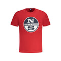 North Sails Rosso Cotton Men’s T-Shirt displayed on a hanger, featuring a classic crew neck and short sleeves in white.
