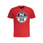 North Sails Rosso Cotton Men’s T-Shirt displayed on a hanger, featuring a classic crew neck and short sleeves in white.