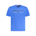 North Sails blue cotton men's T-shirt with round neckline and short sleeves, casual style, front view.