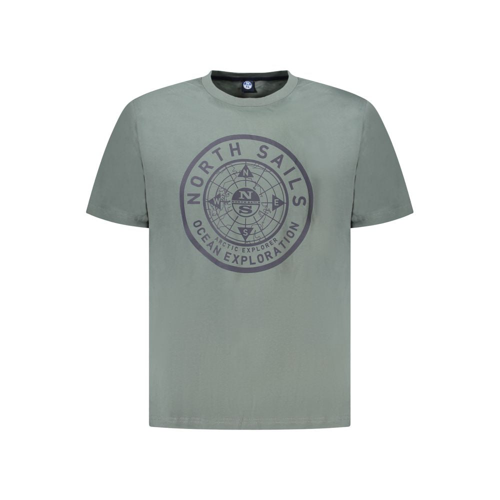 North Sails Green Cotton Men T-Shirt North Sails