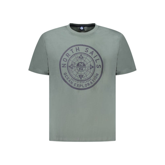 North Sails Green Cotton Men T-Shirt North Sails