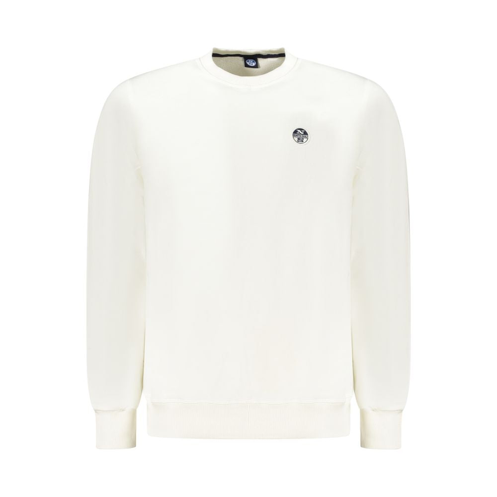 White cotton men's sweatshirt by North Sails featuring a classic crewneck and minimal branding.