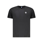 Black North Sails cotton men's T-shirt with round neckline and short sleeves, casual and comfortable daily wear.